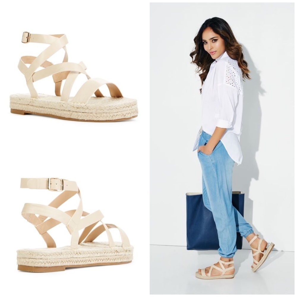 JustFab Laston Espadrille Flat Women's 8 Boho‎ Strap Ankle Sandal - Picture 3 of 16